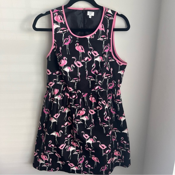 Crown & Ivy Black Black & Pink Flamingo Dress -Size 12P - Picture 6 of 13
